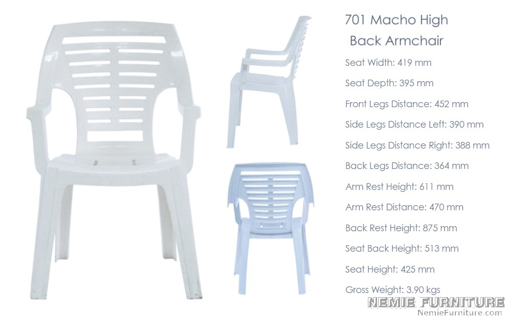 monoblock chair height