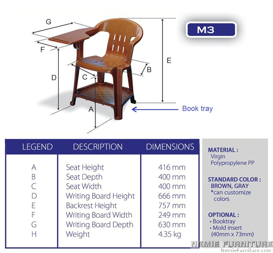 Uratex school arm discount chair